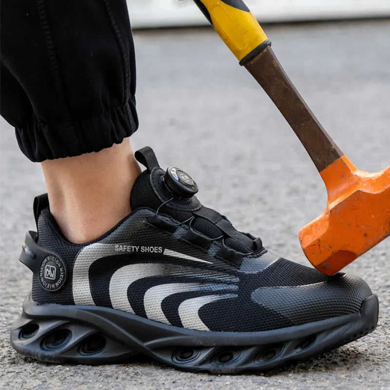 Rotary Buckle Lightweight Steel Toe Safety Shoes