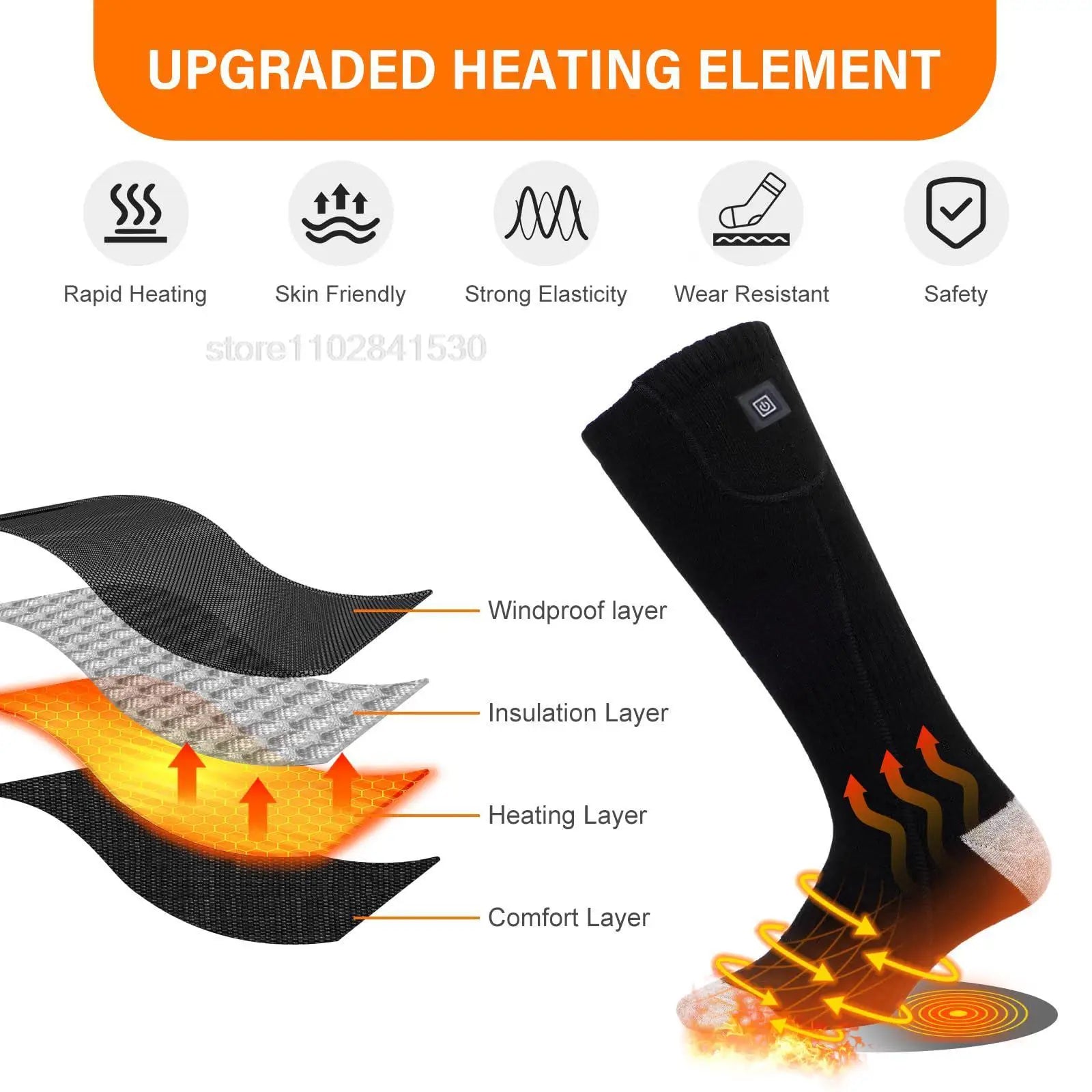 Rechargeable Winter Heated Socks